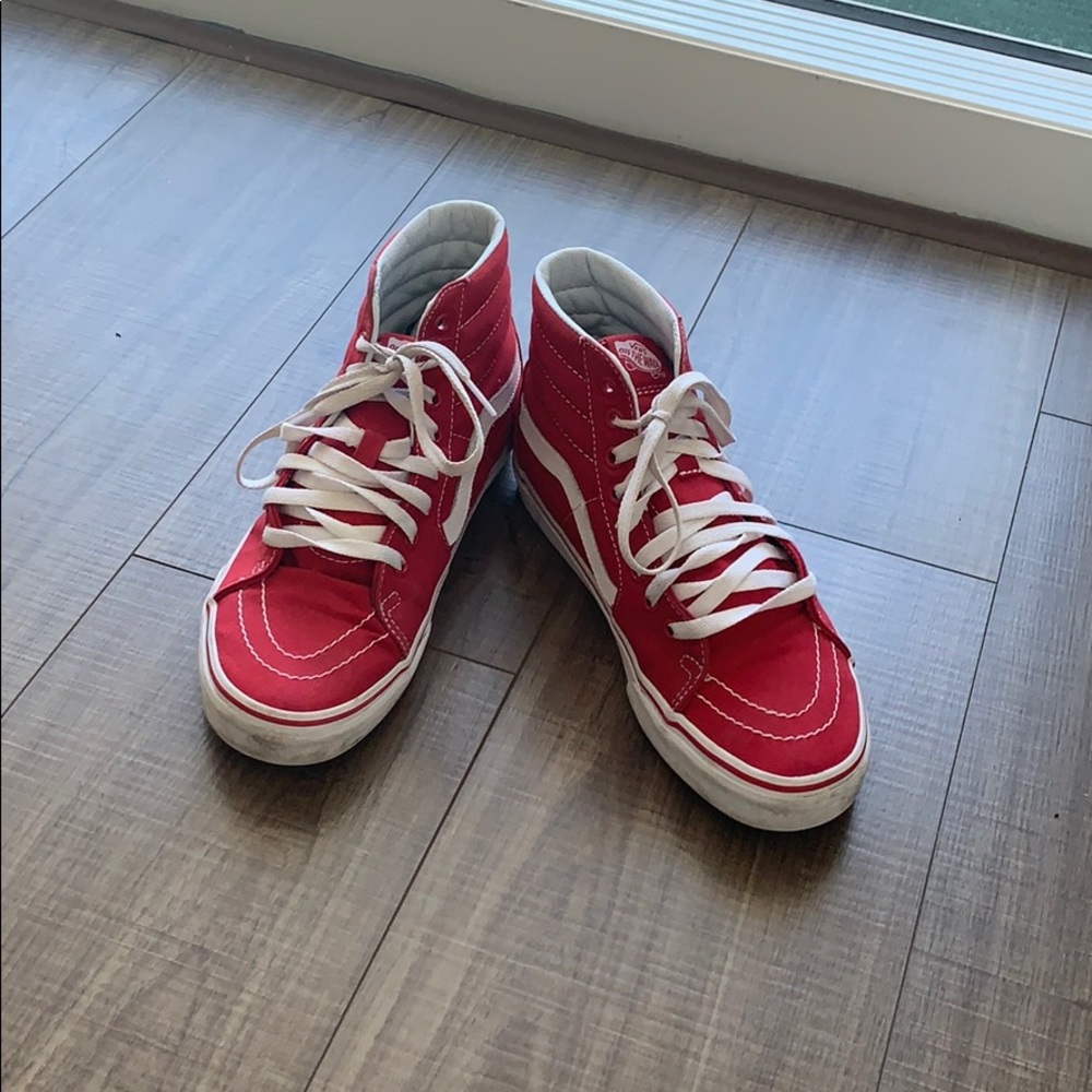 red high top sk-8 vans